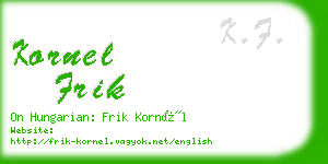 kornel frik business card